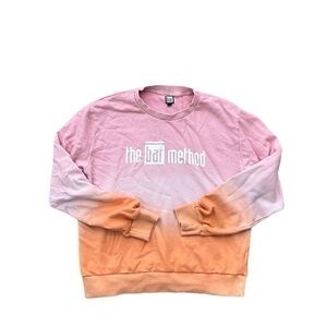 The Bar Method Apricot Pink Orange Ombre Logo Lightweight Sweatshirt Pullover